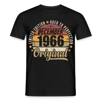 Geboren im Dezember 1966 – Original Vintage-Edition - Männer T-Shirt - Schwarz - Vorne - AI Model Male 178 light (178cm)