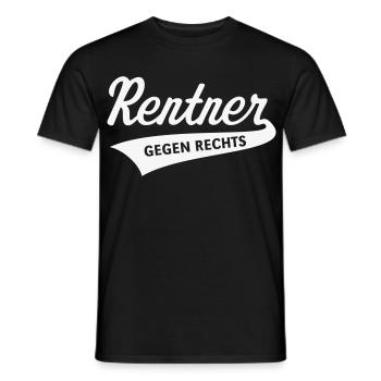 Rentner Gegen Rechts (Rente / Ruhestand / White) - Männer T-Shirt - Schwarz - Vorne - AI Model Male 178 light (178cm)