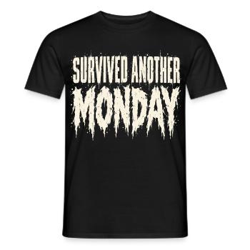 Hat einen weiteren Montags-Arbeitsplatz-Humor überlebt - Männer T-Shirt - Schwarz - Vorne - AI Model Male 178 light (178cm)