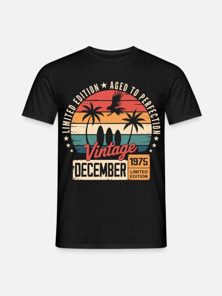 Limitierte Auflage Dezember 1975 - Männer T-Shirt - Schwarz