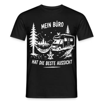 Büro mit Aussicht am See - Männer T-Shirt - Schwarz - Vorne - AI Model Male 178 light (178cm)