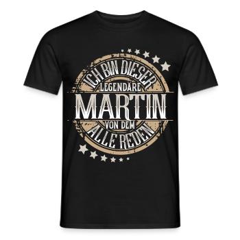 Martin - Männer T-Shirt - Schwarz - Vorne - AI Model Male 178 light (178cm)