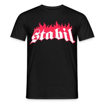 STABIL - FLAMES - Männer T-Shirt - Schwarz - Vorne - AI Model Male 178 light (178cm)