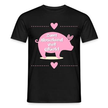 Abschied Kollegen, Glück Ferkel - Männer T-Shirt - Schwarz - Vorne - AI Model Male 178 light (178cm)