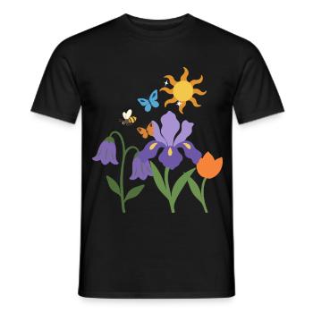 Blumen botanisch Blumenmotiv Illustration Pflanze - Männer T-Shirt - Schwarz - Vorne - AI Model Male 178 light (178cm)
