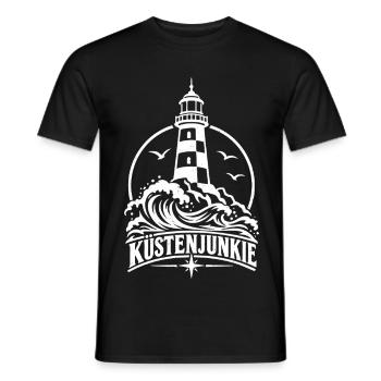 Küstenjunge – Leuchtturm am Meer - Männer T-Shirt - Schwarz - Vorne - AI Model Male 178 light (178cm)