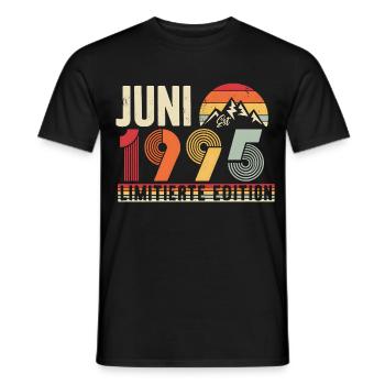 Juni 1995 Limitierte Edition Vintage Retro 1995  - Männer T-Shirt - Schwarz - Vorne - AI Model Male 178 light (178cm)