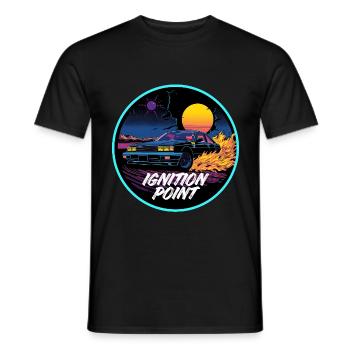 Ignition Point Retro Turbo Streetwear - Männer T-Shirt - Schwarz - Vorne - AI Model Male 178 light (178cm)