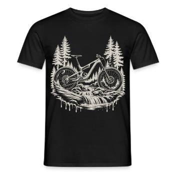 Mountainbike MTB Enduro Trail Geschenk - Männer T-Shirt - Schwarz - Vorne - AI Model Male 178 light (178cm)