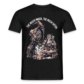 Surreal Samurai Mochi Maker & Eater Vintage Art - Männer T-Shirt - Schwarz - Vorne - AI Model Male 178 light (178cm)