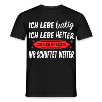 Lustig Heiter Rentner Rentnerin Beruf Sprüche - Männer T-Shirt - Schwarz - Vorne - AI Model Male 178 light (178cm)