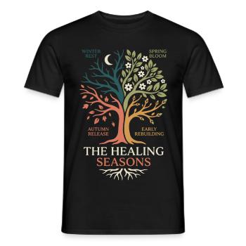Das Baumdesign der Healing Seasons - Männer T-Shirt - Schwarz - Vorne - AI Model Male 178 light (178cm)