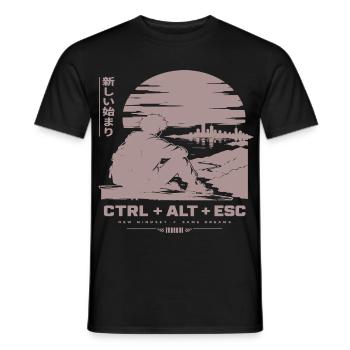 Neue Horizonte: CTRL ALT ESC Retro-Szene - Männer T-Shirt - Schwarz - Vorne - AI Model Male 178 light (178cm)
