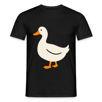 Ente Vogel Illustration Geschenkidee - Männer T-Shirt - Schwarz - Vorne - AI Model Male 178 light (178cm)