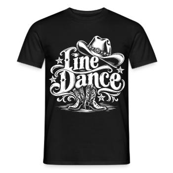 Line Dance Western - Männer T-Shirt - Schwarz - Vorne - AI Model Male 178 light (178cm)