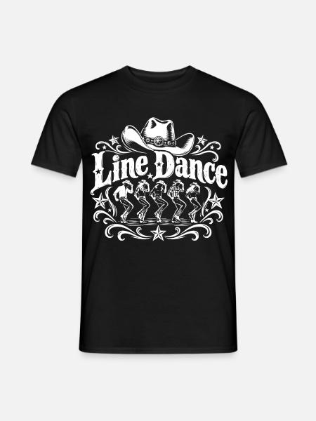 Line Dance Western - Männer T-Shirt - Schwarz