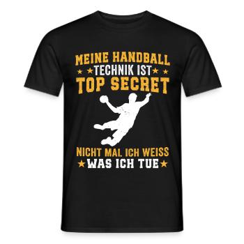 meine handball technik  - Männer T-Shirt - Schwarz - Vorne - AI Model Male 178 light (178cm)