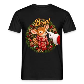 Boop! Cute Reindeer Christmas - Männer T-Shirt - Schwarz - Vorne - AI Model Male 178 light (178cm)