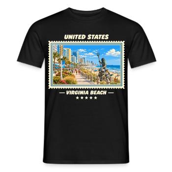 Vereinigte Staaten Virginia Beach Vintage Marke - Männer T-Shirt - Schwarz - Vorne - AI Model Male 178 light (178cm)