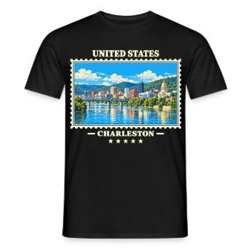 Vereinigte Staaten Charleston West Virginia - Männer T-Shirt - Schwarz - Vorne - AI Model Male 178 light (178cm)