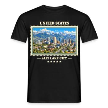 Vereinigte Staaten Salt Lake City Vintage Marke - Männer T-Shirt - Schwarz - Vorne - AI Model Male 178 light (178cm)