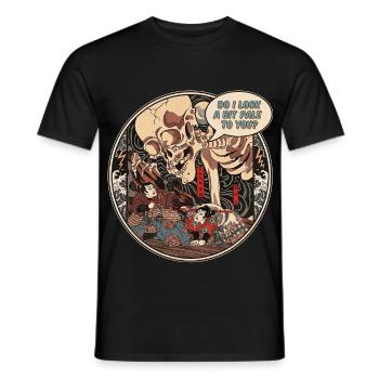 Japanese Skeleton Ukiyo-e Kuniyoshi Parody - Männer T-Shirt - Schwarz - Vorne - AI Model Male 178 light (178cm)