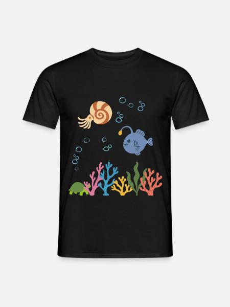 Nautilus Unterwasser Kinder Seeteufel Ozean - Männer T-Shirt - Schwarz