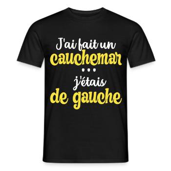 Humor Links Rechts Politik Slogan Albtraum - Männer T-Shirt - Schwarz - Vorne - AI Model Male 178 light (178cm)