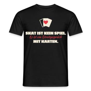 Skat Ist Kein Spiel: Streitgespräch Karten - Männer T-Shirt - Schwarz - Vorne - AI Model Male 178 light (178cm)