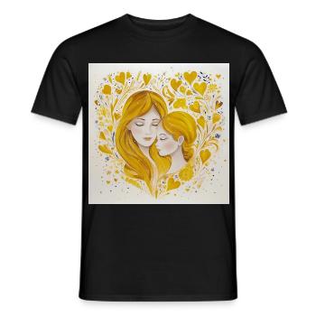 Mutter und Tochter – Liebe in Gold - Männer T-Shirt - Schwarz - Vorne - AI Model Male 178 light (178cm)