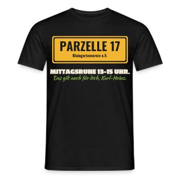 Kleingarten Parzelle Mittagsruhe Schrebergarten  - Männer T-Shirt - Schwarz - Vorne - AI Model Male 178 light (178cm)