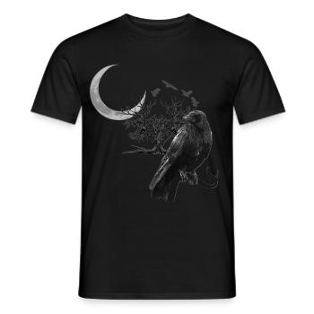 Rabe Mond Baum Gothic Pagan T Shirt - Männer T-Shirt - Schwarz - Vorne - AI Model Male 178 light (178cm)