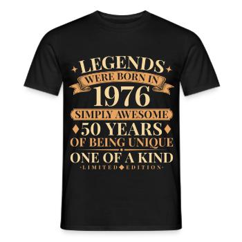 Jahrgang 1976 Simply Awesome 50th Birthday - Männer T-Shirt - Schwarz - Vorne - AI Model Male 178 light (178cm)