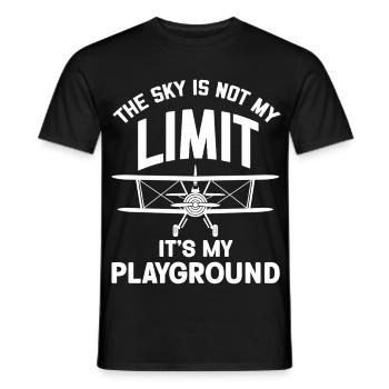 The Sky is not my Limit its my Playground Airplane - Männer T-Shirt - Schwarz - Vorne - AI Model Male 178 light (178cm)