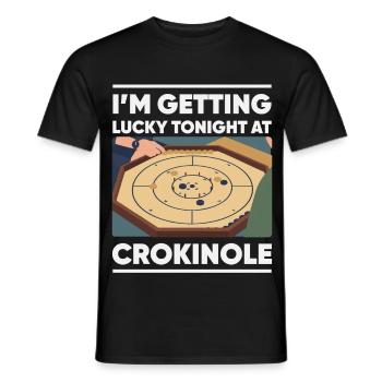 I'm Getting Lucky Tonight – Crokinole Spieler - Männer T-Shirt - Schwarz - Vorne - AI Model Male 178 light (178cm)