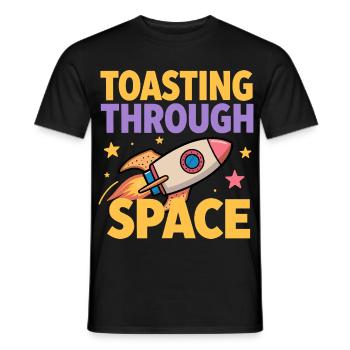 Toast-Rakete – Toasting Through Space - Männer T-Shirt - Schwarz - Vorne - AI Model Male 178 light (178cm)