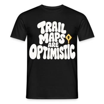 Wanderhumor – Trail Maps Are Optimistic - Männer T-Shirt - Schwarz - Vorne - AI Model Male 178 light (178cm)