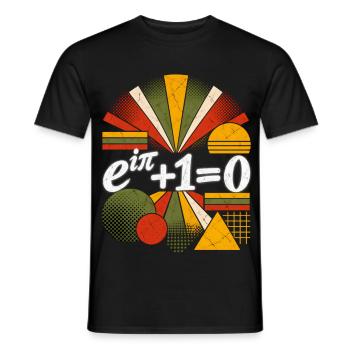 Euler-Identität – Mathematik-Wissenschaftsgleichung - Männer T-Shirt - Schwarz - Vorne - AI Model Male 178 light (178cm)