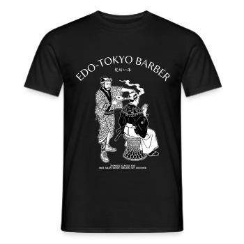 Edo Tokyo Barber Modern Style Samurai Hair Salon - Männer T-Shirt - Schwarz - Vorne - AI Model Male 178 light (178cm)