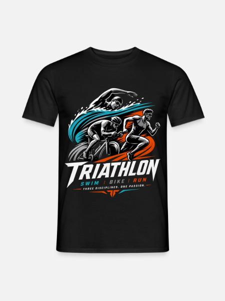 Triathlon - Männer T-Shirt - Schwarz