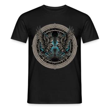 Zwillingsraben im Donnerkreis hugin munin - Männer T-Shirt - Schwarz - Vorne - AI Model Male 178 light (178cm)
