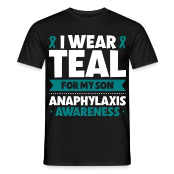 Anaphylaxie Sohn - Ich trag Türkis - Männer T-Shirt - Schwarz - Vorne - AI Model Male 178 light (178cm)