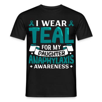 Anaphylaxie Tochter - Ich trag Türkis - Männer T-Shirt - Schwarz - Vorne - AI Model Male 178 light (178cm)
