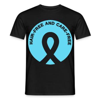 Alopecia Freiheit - Ohne Haar, ohne Sorgen - Männer T-Shirt - Schwarz - Vorne - AI Model Male 178 light (178cm)