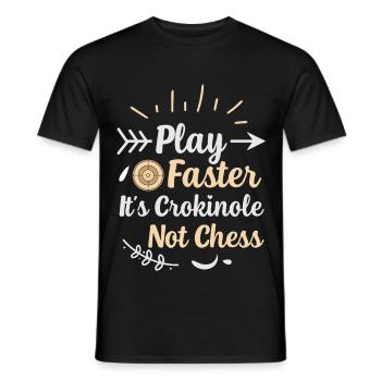 Spiel schneller – Crokinole ist kein Schach - Männer T-Shirt - Schwarz - Vorne - AI Model Male 178 light (178cm)