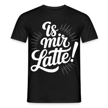 Is mir Latte egal Scheißegal Wurst Sprüche Mann - Männer T-Shirt - Schwarz - Vorne - AI Model Male 178 light (178cm)