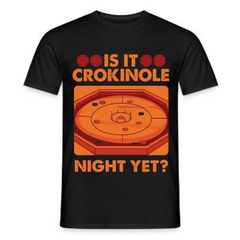 Crokinole Night Yet? Brettspiel Abend Crokinole - Männer T-Shirt - Schwarz - Vorne - AI Model Male 178 light (178cm)
