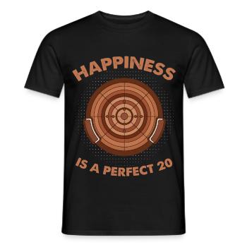 Happiness Is a Perfect 20 – Crokinole Brett - Männer T-Shirt - Schwarz - Vorne - AI Model Male 178 light (178cm)