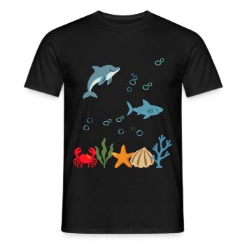 Delfin Unterwasser Kinder Hai - Männer T-Shirt - Schwarz - Vorne - AI Model Male 178 light (178cm)