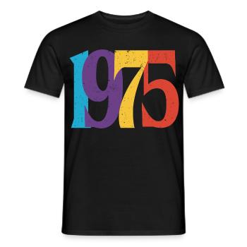 Geboren 1975 Geburtstagsgeschenk Geburtstag 75 - Männer T-Shirt - Schwarz - Vorne - AI Model Male 178 light (178cm)
